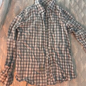 Women’s Gray Checkered Shirt Banana Republic